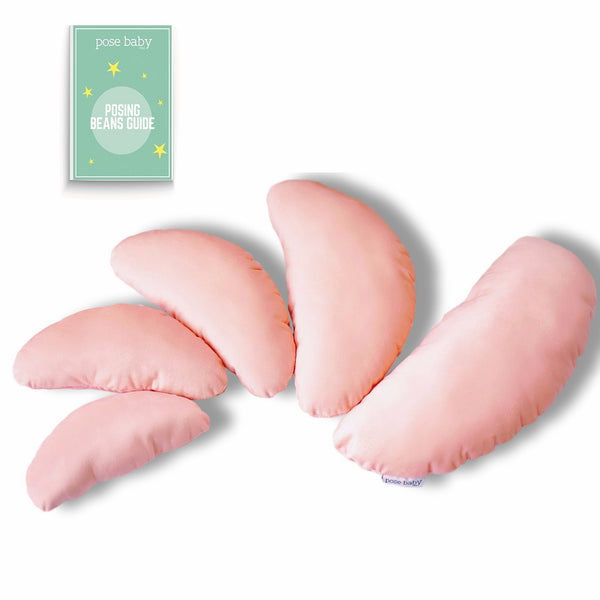 PoseBaby Pro Newborn Photography Posing Beans | 5 Piece Positioner Set for Posing Baby | Professional Posing Aid | Baby Photo Prop & Contoured Posing Pillow | Pre-Filled Newborn Photography Prop