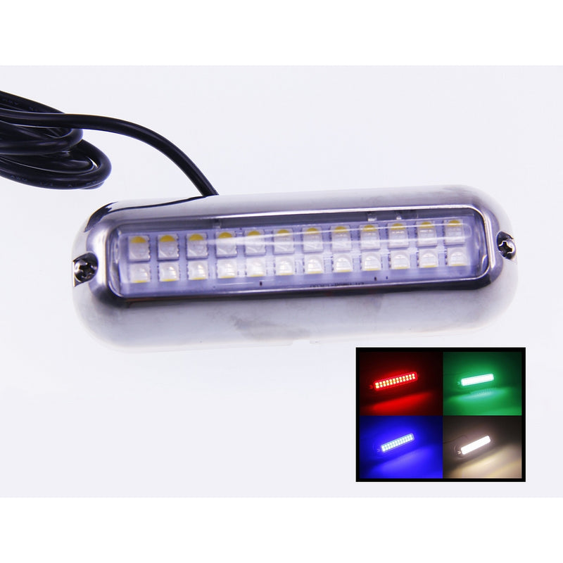 Pactrade Marine Pontoon Boat LED Underwater Light S.S.316, Red/Green/Blue/White