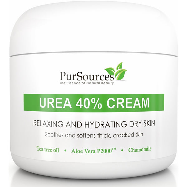 PurSources Urea 40% Foot Cream 4 oz - Best Callus Remover - Moisturizes & Rehydrates Thick, Cracked, Rough, Dead & Dry Skin - For Feet, Elbows and Hands Free Pumice Stone - 100% Money Back Guarantee