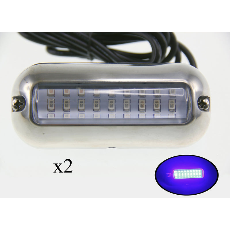 Pactrade Marine Pontoon Boat 27 Led Underwater Light S.S 316 Housing, Blue, 2 Pieces
