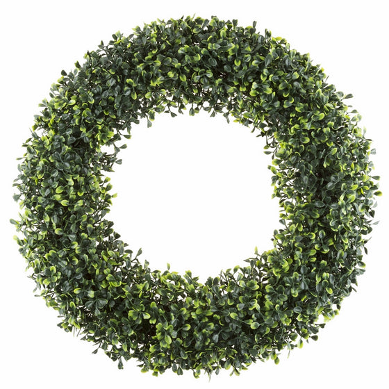 Boxwood Wreath, Artificial Wreath for the Front Door by Pure Garden, Home Décor, UV Resistant - 19.5 Inches