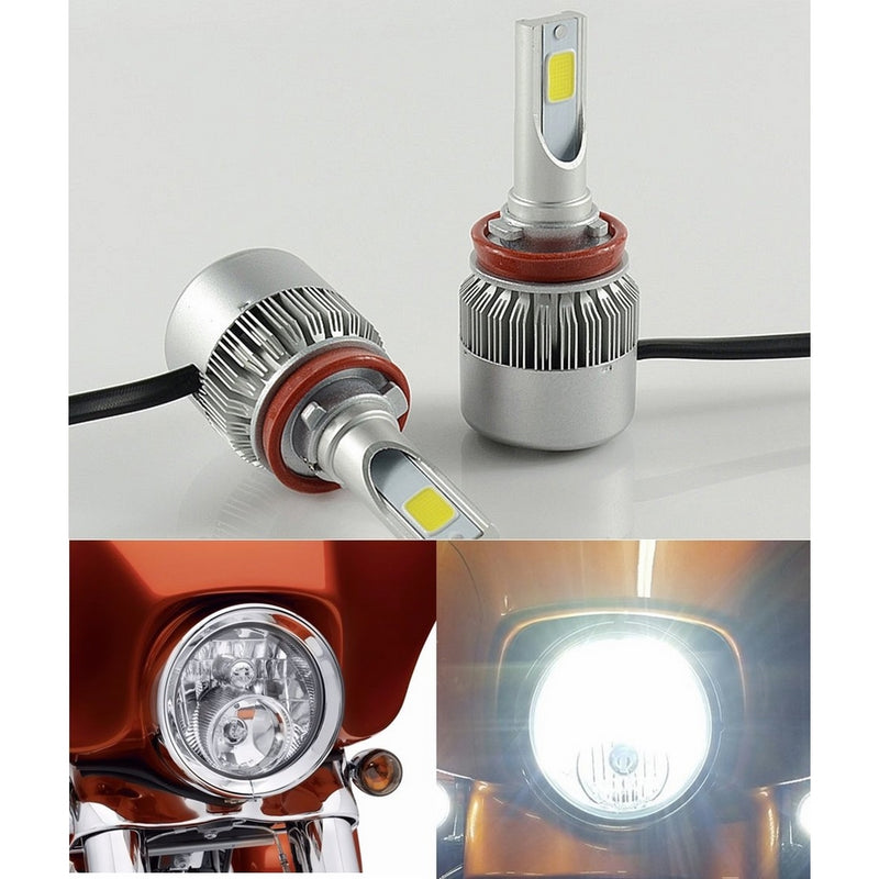 Super Bright Harley Headlight Dual-bulb LED Kit for Street Glide,Road King or CVO With 2 Bulb Headlight