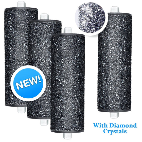 New! FLAT SURFACE DESIGN Replacement Rollers compatible with Amope Pedi Perfect foot file Diamond Crystals (Extra Coarse Refills)