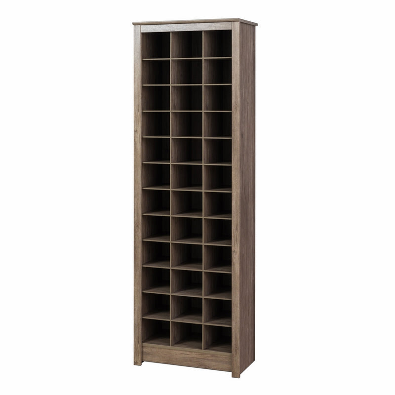 Prepac DUSR-0009-1 Cabinet, 36 pair Shoe Storage Rack, Drifted Gray