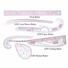 RZDEAL 6 Stlye Plastic Fashion Stick Pattern Design Rulers Set Design Craft Sewing Drawing Tool(Centimeter/inch)