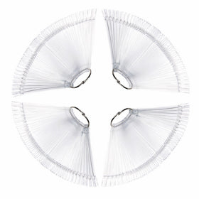 4 Sets Total 200 Tips - Transparent Finger Nail Art Display Stick Nail Practice Tool