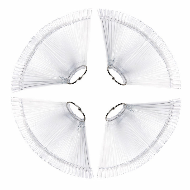 4 Sets Total 200 Tips - Transparent Finger Nail Art Display Stick Nail Practice Tool