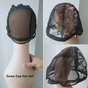 Weaving Net Caps For Making Wigs Medium Size 21.25 inch Adjustable Wig Cap Black Weaving Net Dome Cap (1 Piece M Size)