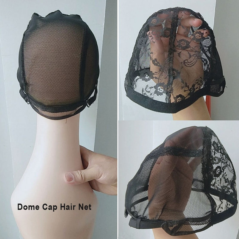 Weaving Net Caps For Making Wigs Medium Size 21.25 inch Adjustable Wig Cap Black Weaving Net Dome Cap (1 Piece M Size)