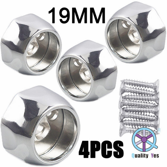 QY 4PCS All Zinc Alloy Wardrobe Pipe Tube Hanging Rod End Bracket Support Wall Mounted Flange Rail Holder Bracket for 19mm Diameter Tube