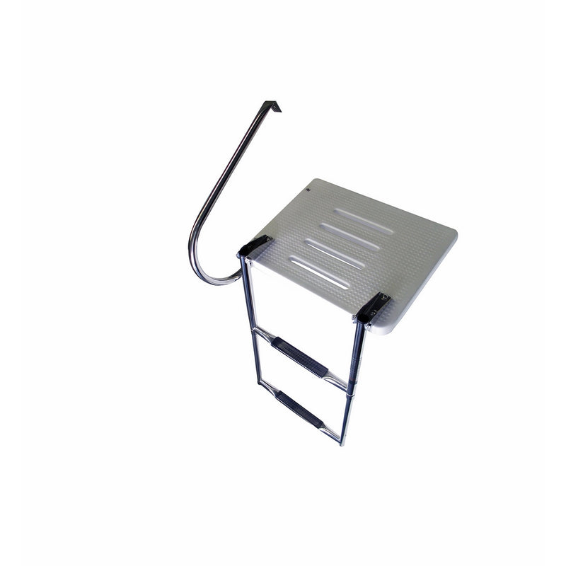 Pactrade Marine Boat Universal Swim Over Platform Mount Telescopic Ladder, 2 Step in/Outboard One Rail