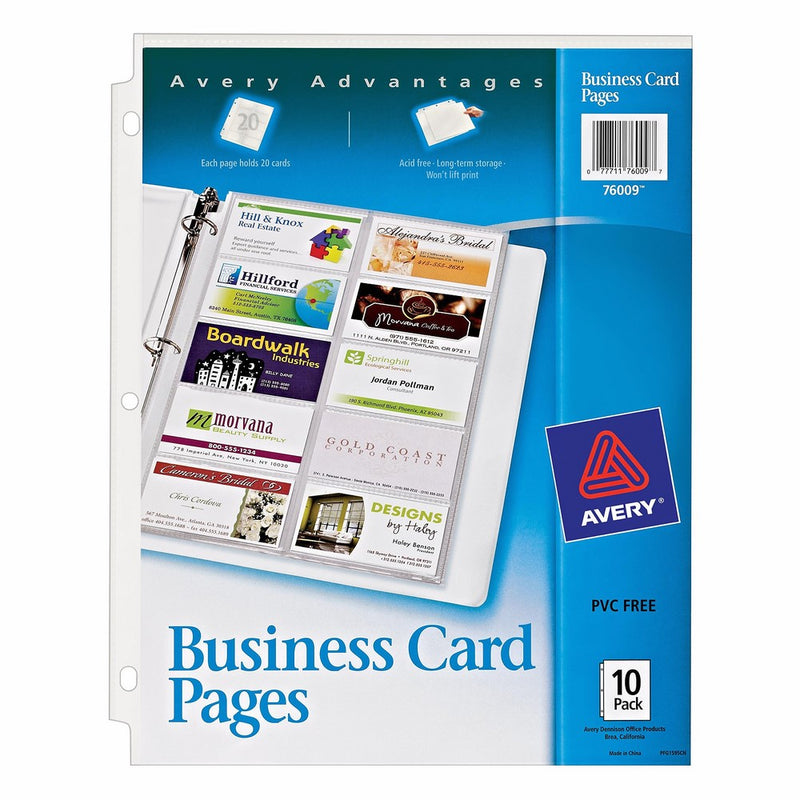 AveryBusiness Card Pages, Pack of 10 (76009)