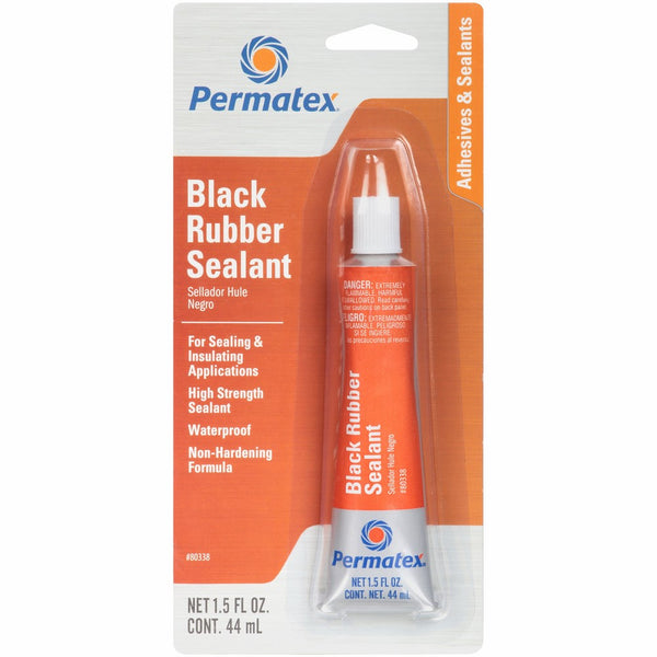 Permatex 80338 Black Rubber Sealant, 1.5 oz. Tube