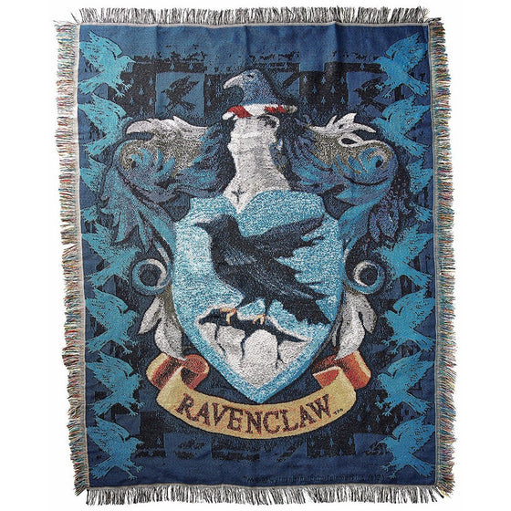 Warner Brothers JK Rowling Harry Potter,Ravenclaw Crest Woven Tapestry Throw Blanket, 48" x 60"