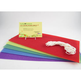 Make Your Own Beeswax Candle Starter Kit - Includes 5 Full Size 100% Beeswax Honeycomb Sheets in Assorted Colors and Approx. 6 Yards of Cotton Wick. Each Beeswax Sheet Measures Approx. 8" x 16 1/4".
