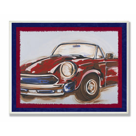The Kids Room by Stupell Blue And Red Vintage Car Rectangle Wall Plaque, 11 x 0.5 x 15, Proudly Made in USA