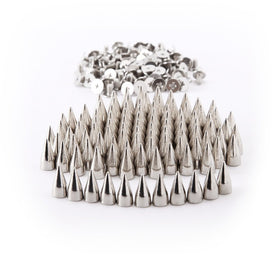 Surepromise Screw Back Bullet Stud Spike Belt Bag Leather Craft Clothes Rivet, Silver