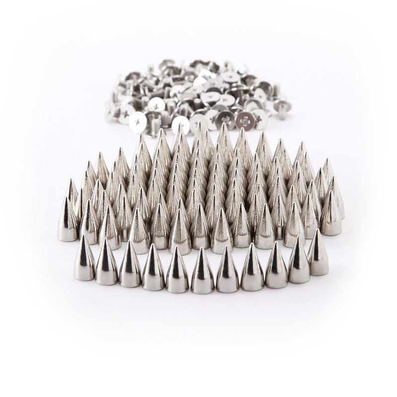 Surepromise Screw Back Bullet Stud Spike Belt Bag Leather Craft Clothes Rivet, Silver