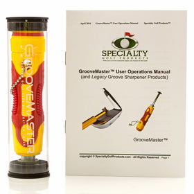 GrooveMaster Golf Club Groove Sharpener with Comfortable Adjustable Large Rubber Grip and 6 Cutter Carbide Tungsten Steel Head - With Printed Full Color User Operations Manual