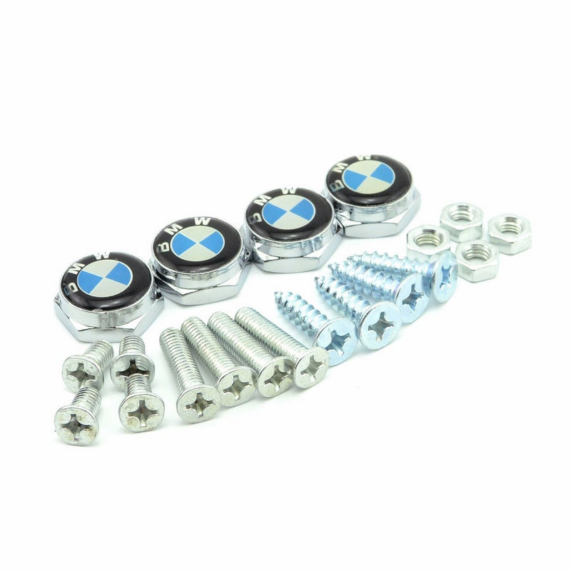 iNewcow 4PCS Chrome License Plate Frame Bolt Screws Fasteners for BMW