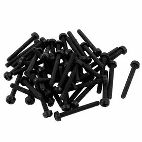 M3 x 25mm Nylon Phillips Cross Pan Head Machine Screws Black 50 PCS