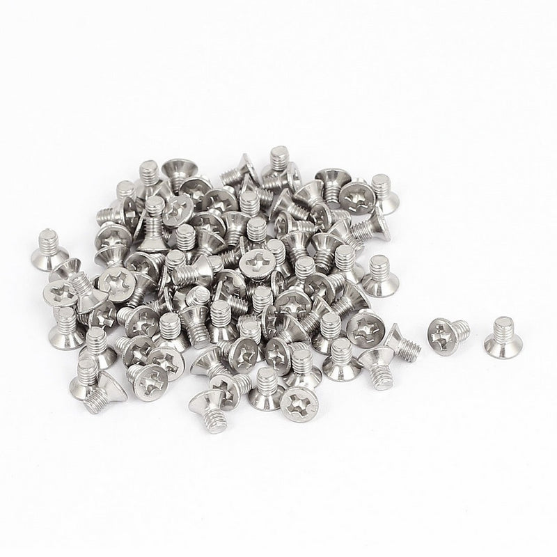 M3x5mm Phillips Flat Head Countersunk Bolts Machine Screws 100Pcs