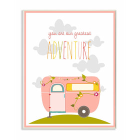 The Kids Room by Stupell You Are Our Greatest Adventure Art Wall Plaque, Pink/Gray, 11 x 0.5 x 15, Proudly Made in USA
