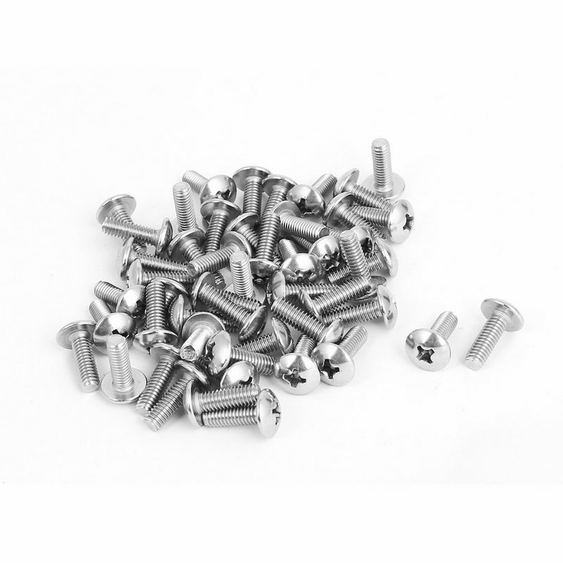 uxcell M4x12mm Stainless Steel Truss Phillips Head Machine Screws 50pcs