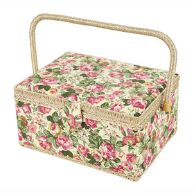 SAXTX Large Sewing Basket with 99Pcs Sewing Kit Accessories| Wooden Sewing Box Organizer with Multiple Compartments| Women Sewing Gifts for Quilting and Mending,12 x 9 x 6.5 inches