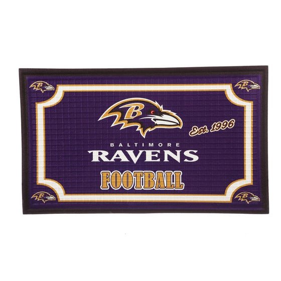 Team Sports America 41EM3802 Baltimore Ravens Embossed Door Mat