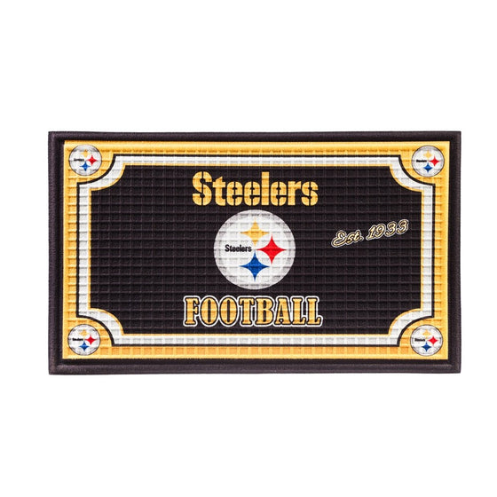 Team Sports America 41EM3824 Pittsburgh Steelers Embossed Door Mat