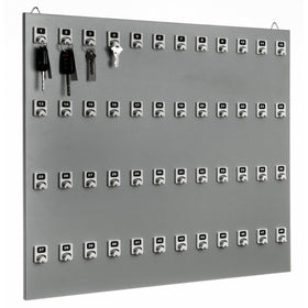 KEYSTAND # 48PWE with 48 Extra Space Numbered Hooks for Car Keys with Remote Control (48 Sets of Tag & Ring Included)