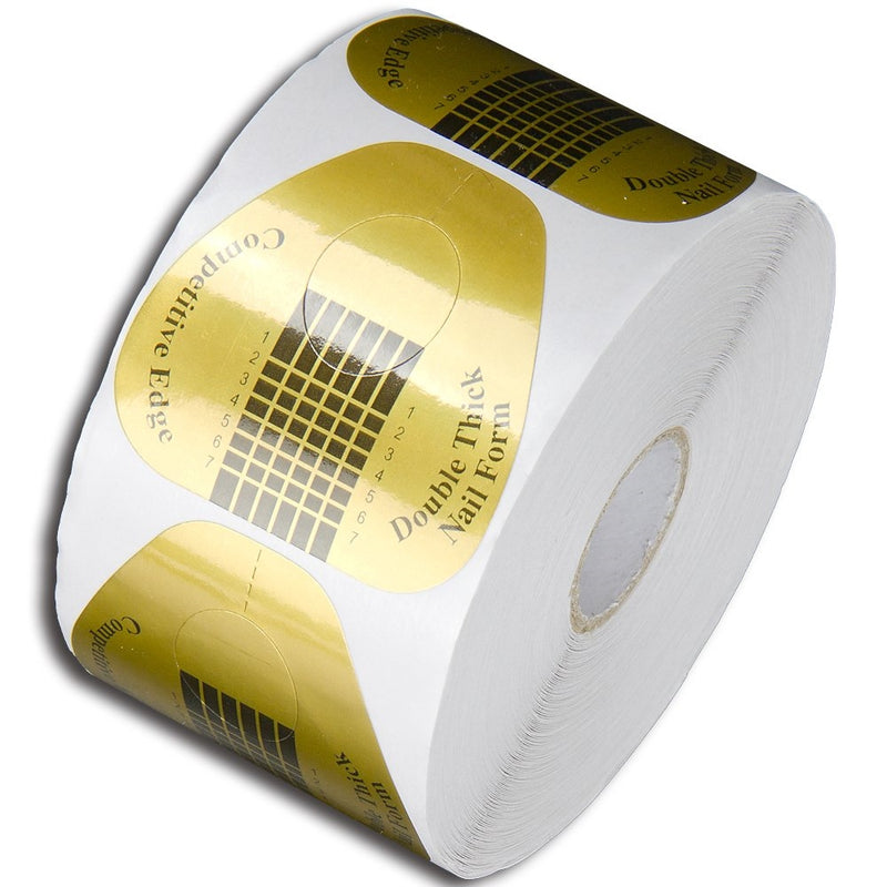 1Roll of 500pcs Form Golden Nail Art Tips Guide Sticker Extension Nails