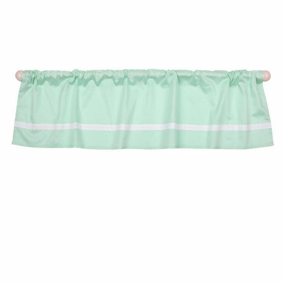 Mint Green Tailored Window Valance by The Peanut Shell - 100% Cotton Sateen