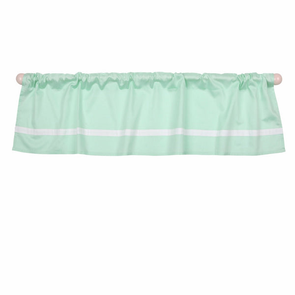 Mint Green Tailored Window Valance by The Peanut Shell - 100% Cotton Sateen