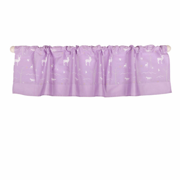 Purple Woodland Tailored Window Valance by The Peanut Shell - 100% Cotton