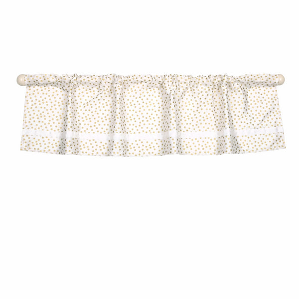 Gold Confetti Dot Print Window Valance by The Peanut Shell - 100% Cotton Sateen