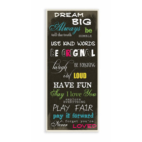 Stupell Home Décor Dream Big Multi Color Typog Wall Plaque Art, 7 x 0.5 x 17, Proudly Made in USA