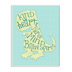 Stupell Home Décor Kind Heart Dinosaur Silhouette Wall Plaque Art, 10 x 0.5 x 15, Proudly Made in USA