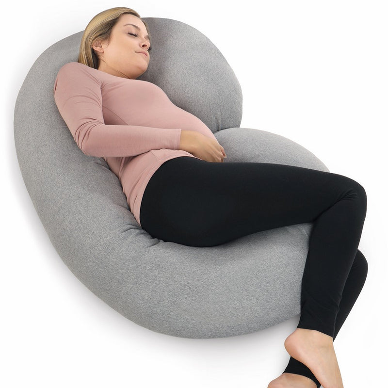 PharMeDoc Pregnancy Pillow with Jersey Cover, C Shaped Full Body Pillow