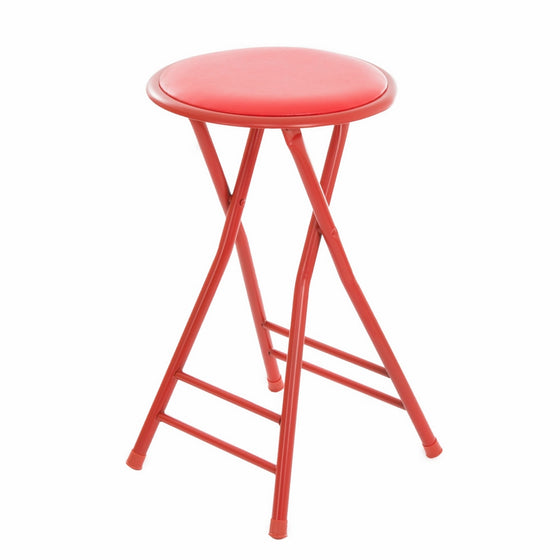 Trademark Home Collection 24 x 14 Cushioned Folding Stool - Red