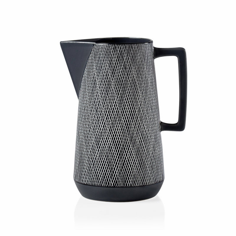 Torre & Tagus 902453 Bergen Weave Ceramic Pitcher, Matte Grey