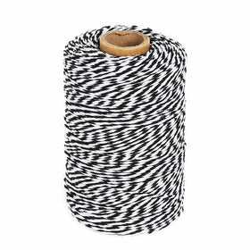 Tenn Well Black and White Twine, 200M Cotton Bakers Twine Perfect For Baking, Butchers, Crafts, Christmas Gift Wrapping