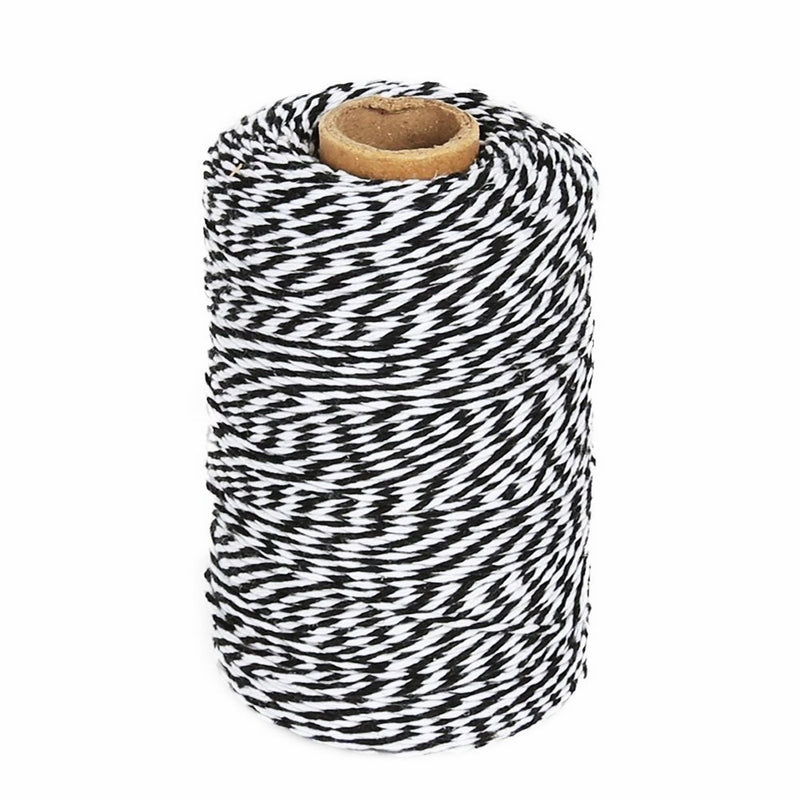 Tenn Well Black and White Twine, 200M Cotton Bakers Twine Perfect For Baking, Butchers, Crafts, Christmas Gift Wrapping