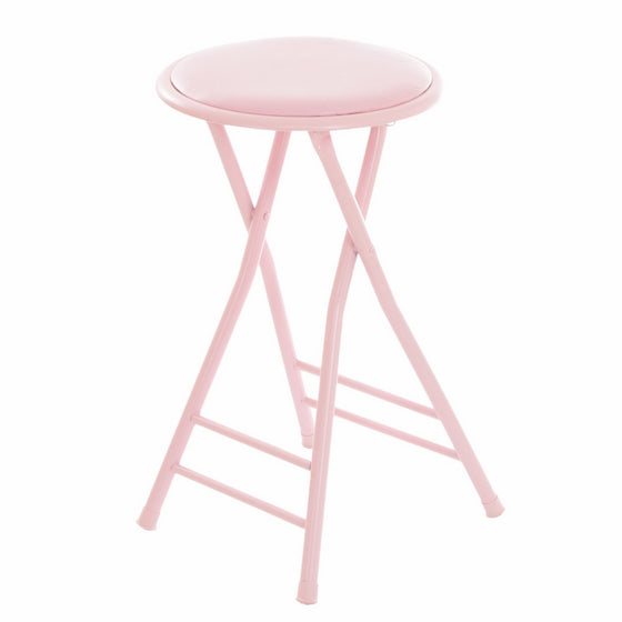 Trademark Home Collection 24 x 14 Cushioned Folding Stool - Pink