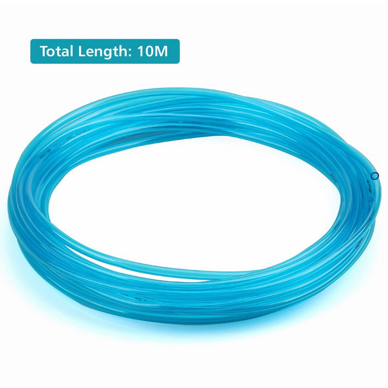 URBEST 6mm x 4mm 10 Meter Pneumatic Air PU Hose Pipe Tube Clear Blue for Push Type Quick Fittings