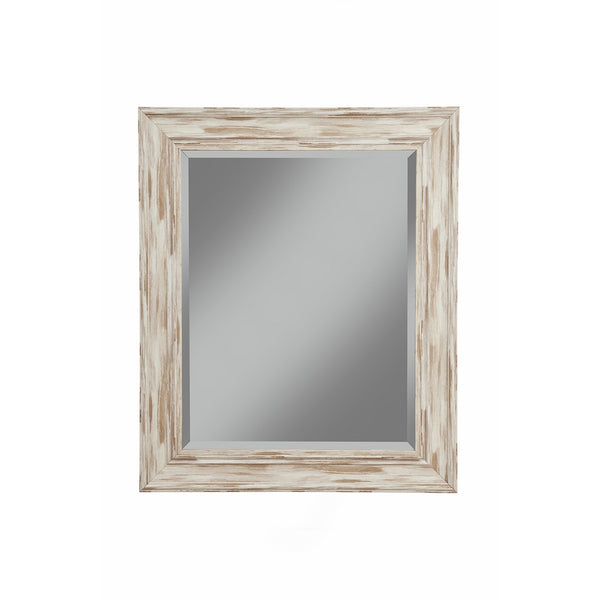 Sandberg Furniture Farmhouse Wall Mirror, Antique White Wash, 36" x 30"