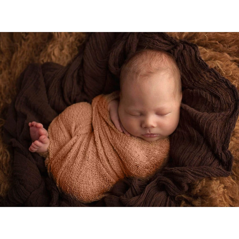 Sunmig Newborn Baby Stretch Wrap Photo Props Wrap-Baby Photography Props (Brown)