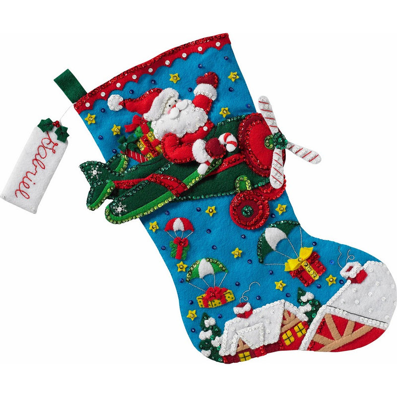 Bucilla 86863 Airplane Santa Stocking Kit