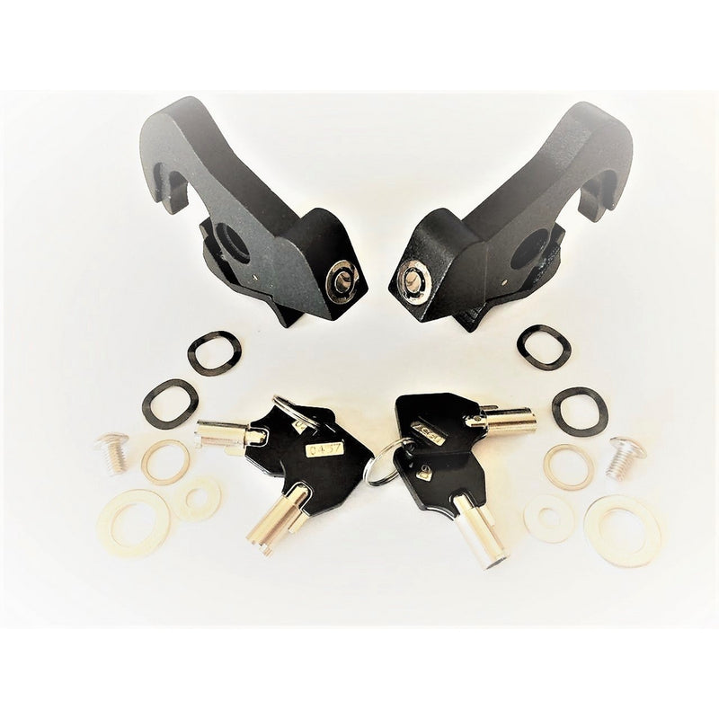 Locking Detachable Latch Kit Rotary Docking Latch Cam Lock Kit with Screw Caps for Harley Davidson HD Dyna Softail Sportster Touring Sissy Bar Luggage Rack Side Plates Tour Pack Rack (2 locks & keys)